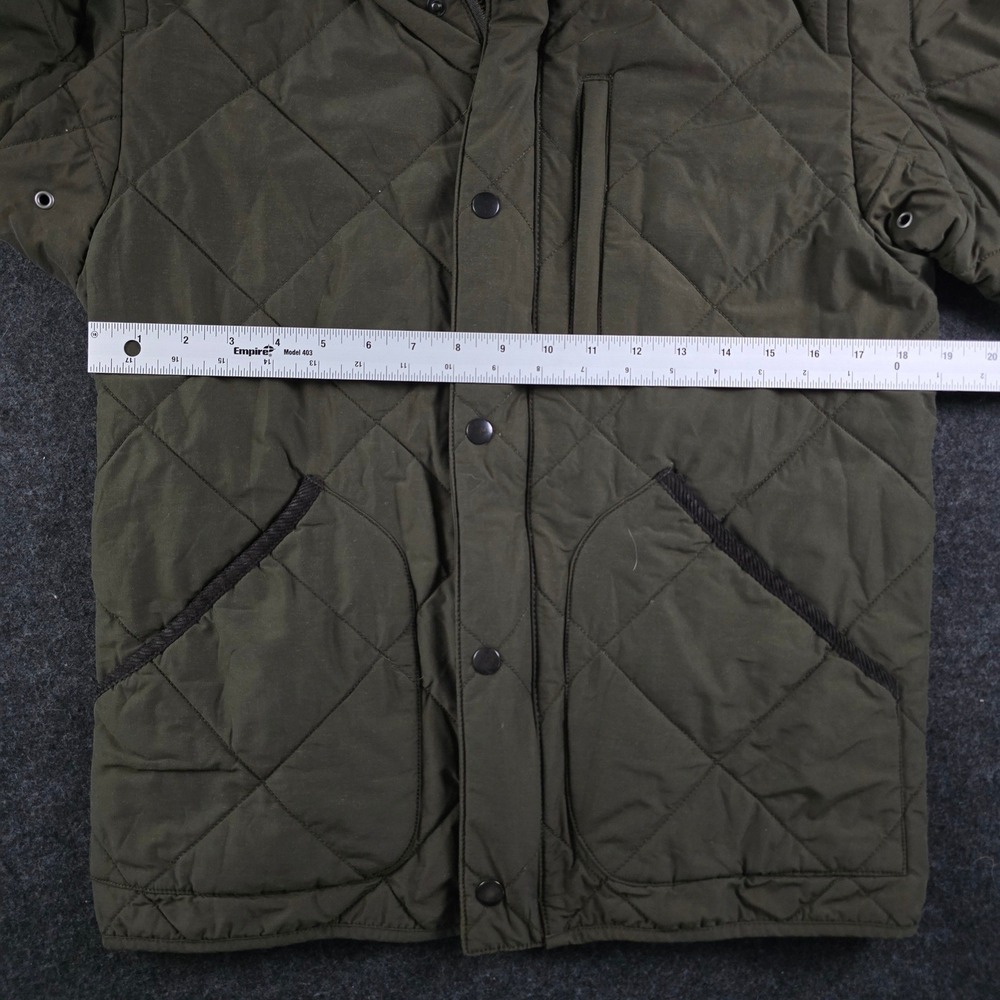 J Crew Sussex Jacket Green Quilted Puffer Military Surplus Coat Pockets Men's M - Picture 6 of 15